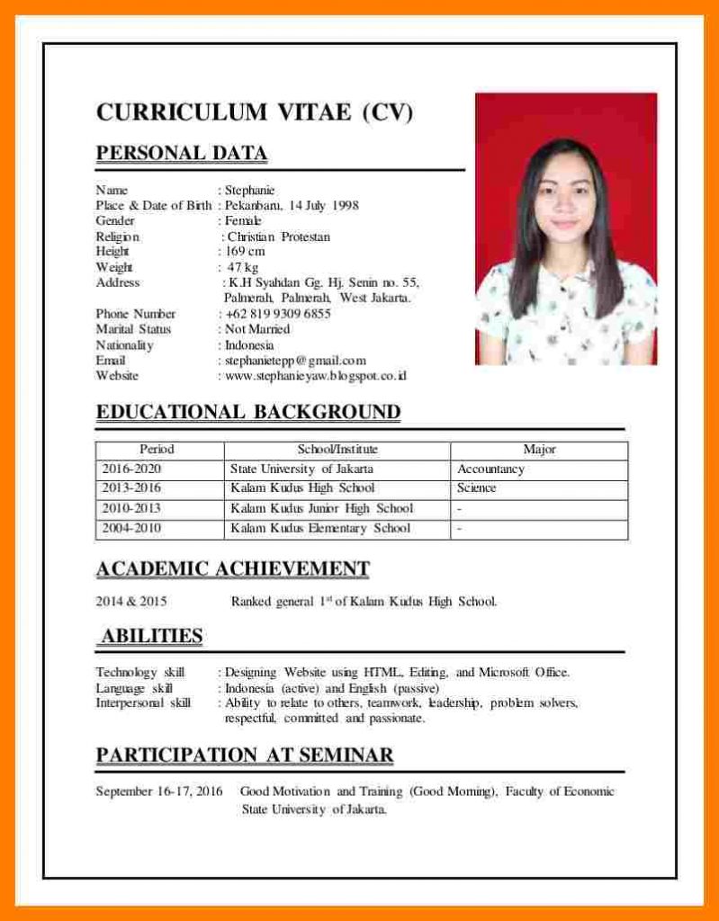 Contoh CV Surat Lamaran Kerja Yang Menarik Bagi Perusahaan 